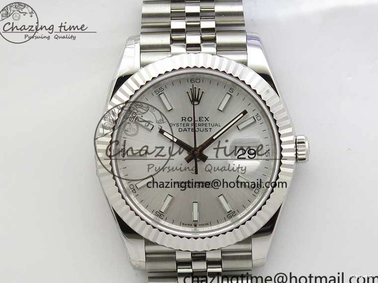 Stick 1:1 Silver on SS Best A3235 Markers Dial DateJust 904L Bracelet VRF Edition 41MM 126334 SS Jubilee 1227